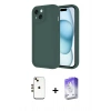 MARSİLYAN™- iPhone 14 Kılıf Yankı Yansıma Özel Seri - Siyah Bilvis 5in1 3D Magic Cam Ekran Koruyucu + Shine Kamera Lens - GD