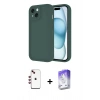MARSİLYAN™- iPhone 14 Kılıf Yankı Yansıma Özel Seri - Siyah Bilvis 5in1 3D Magic Cam Ekran Koruyucu + Shine Kamera Lens - KI