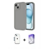 MARSİLYAN™- iPhone 14 Kılıf Yankı Yansıma Özel Seri - Siyah Bilvis 5in1 3D Magic Cam Ekran Koruyucu + Shine Kamera Lens - MI