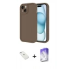 MARSİLYAN™- iPhone 14 Kılıf Yankı Yansıma Özel Seri - Siyah Bilvis 5in1 3D Magic Cam Ekran Koruyucu + Sierra Blue Diamond Kamera Lens
