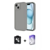 MARSİLYAN™- iPhone 14 Kılıf Yankı Yansıma Özel Seri - Siyah Bilvis 5in1 3D Magic Cam Ekran Koruyucu + PVD Metal Kamera Lens - YL