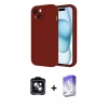 MARSİLYAN™- iPhone 14 Kılıf Yankı Yansıma Özel Seri - Siyah Bilvis 5in1 3D Magic Cam Ekran Koruyucu + PVD Metal Kamera Lens - YL