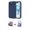 MARSİLYAN™- iPhone 14 Kılıf Yankı Yansıma Özel Seri - Siyah Bilvis 5in1 5D Magic Hayalet Cam Ekran Koruyucu + Raze Metal Kamera Lens - KI