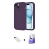 MARSİLYAN™- iPhone 14 Kılıf Yankı Yansıma Özel Seri - Siyah Bilvis 5in1 5D Magic Hayalet Cam Ekran Koruyucu + Diamond Kamera Lens - KI