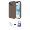 MARSİLYAN™- iPhone 14 Kılıf Yankı Yansıma Özel Seri - Siyah Bilvis 5in1 5D Magic Hayalet Cam Ekran Koruyucu + Diamond Kamera Lens - KI