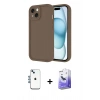 MARSİLYAN™- iPhone 14 Kılıf Yankı Yansıma Özel Seri - Siyah Bilvis 5in1 5D Magic Hayalet Cam Ekran Koruyucu + Shine Kamera Lens - MI