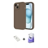 MARSİLYAN™- iPhone 14 Kılıf Yankı Yansıma Özel Seri - Siyah Bilvis 5in1 5D Magic Hayalet Cam Ekran Koruyucu + Diamond Kamera Lens - PE