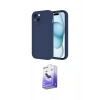 MARSİLYAN™- iPhone 14 Kılıf Yankı Yansıma Özel Seri - Siyah Bilvis 5in1 5D Magic Hayalet Cam Ekran Koruyucu