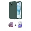 MARSİLYAN™- iPhone 14 Kılıf Yankı Yansıma Özel Seri - Siyah Bilvis 5in1 5D Magic Hayalet Cam Ekran Koruyucu + Raze Metal Kamera Lens - KI