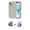 MARSİLYAN™- iPhone 14 Kılıf Yankı Yansıma Özel Seri - Siyah Bilvis 5in1 5D Magic Hayalet Cam Ekran Koruyucu + Raze Metal Kamera Lens - SH