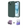 MARSİLYAN™- iPhone 14 Kılıf Yankı Yansıma Özel Seri - Siyah Bilvis 5in1 5D Magic Hayalet Cam Ekran Koruyucu + Raze Metal Kamera Lens - SH