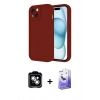MARSİLYAN™- iPhone 14 Kılıf Yankı Yansıma Özel Seri - Siyah Bilvis 5in1 5D Magic Hayalet Cam Ekran Koruyucu + PVD Metal Kamera Lens - GS