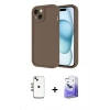 MARSİLYAN™- iPhone 14 Kılıf Yankı Yansıma Özel Seri - Siyah Bilvis 5in1 5D Magic Hayalet Cam Ekran Koruyucu + Shine Kamera Lens - GI
