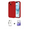 MARSİLYAN™- iPhone 14 Kılıf Yankı Yansıma Özel Seri - Siyah Bilvis 5in1 5D Magic Hayalet Cam Ekran Koruyucu + Shine Kamera Lens - GS