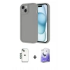 MARSİLYAN™- iPhone 14 Kılıf Yankı Yansıma Özel Seri - Siyah Bilvis 5in1 5D Magic Hayalet Cam Ekran Koruyucu + Shine Kamera Lens - YL