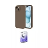 MARSİLYAN™- iPhone 14 Kılıf Yankı Yansıma Özel Seri - Siyah Bilvis 5in1 5D Magic Hayalet Cam Ekran Koruyucu