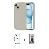MARSİLYAN™- iPhone 14 Kılıf Yankı Yansıma Özel Seri - Siyah Bilvis Hayalet Cam Ekran Koruyucu + Shine Kamera Lens - MI