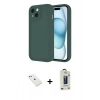 MARSİLYAN™- iPhone 14 Kılıf Yankı Yansıma Özel Seri - Siyah Bilvis Hayalet Cam Ekran Koruyucu + Diamond Kamera Lens - PE