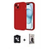 MARSİLYAN™- iPhone 14 Kılıf Yankı Yansıma Özel Seri - Siyah Bilvis Hayalet Cam Ekran Koruyucu + PVD Metal Kamera Lens - MI