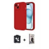 MARSİLYAN™- iPhone 14 Kılıf Yankı Yansıma Özel Seri - Siyah Bilvis Hayalet Cam Ekran Koruyucu + PVD Metal Kamera Lens - SH