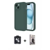 MARSİLYAN™- iPhone 14 Kılıf Yankı Yansıma Özel Seri - Siyah Bilvis Hayalet Cam Ekran Koruyucu + PVD Metal Kamera Lens - SH