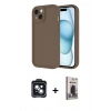 MARSİLYAN™- iPhone 14 Kılıf Yankı Yansıma Özel Seri - Siyah Bilvis Hayalet Cam Ekran Koruyucu + PVD Metal Kamera Lens - SH