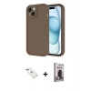 MARSİLYAN™- iPhone 14 Kılıf Yankı Yansıma Özel Seri - Siyah Bilvis Hayalet Cam Ekran Koruyucu + Diamond Kamera Lens - YL