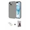 MARSİLYAN™- iPhone 14 Kılıf Yankı Yansıma Özel Seri - Siyah Bilvis Hayalet Cam Ekran Koruyucu + Diamond Kamera Lens - YL