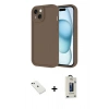 MARSİLYAN™- iPhone 14 Kılıf Yankı Yansıma Özel Seri - Siyah Bilvis Hayalet Cam Ekran Koruyucu + Diamond Kamera Lens - YL