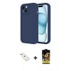MARSİLYAN™- iPhone 14 Kılıf Yankı Yansıma Özel Seri - Siyah Buffer Cam Ekran Koruyucu + Diamond Kamera Lens - SABE