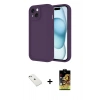 MARSİLYAN™- iPhone 14 Kılıf Yankı Yansıma Özel Seri - Siyah Buffer Cam Ekran Koruyucu + Diamond Kamera Lens - SABE