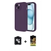 MARSİLYAN™- iPhone 14 Kılıf Yankı Yansıma Özel Seri - Siyah Buffer Cam Ekran Koruyucu + PVD Metal Kamera Lens - GS