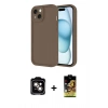MARSİLYAN™- iPhone 14 Kılıf Yankı Yansıma Özel Seri - Siyah Buffer Cam Ekran Koruyucu + PVD Metal Kamera Lens - TU
