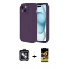 MARSİLYAN™- iPhone 14 Kılıf Yankı Yansıma Özel Seri - Siyah Buffer Cam Ekran Koruyucu + PVD Metal Kamera Lens - SH