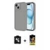 MARSİLYAN™- iPhone 14 Kılıf Yankı Yansıma Özel Seri - Siyah Buffer Cam Ekran Koruyucu + PVD Metal Kamera Lens - TU