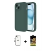 MARSİLYAN™- iPhone 14 Kılıf Yankı Yansıma Özel Seri - Siyah Buffer Cam Ekran Koruyucu + Shine Kamera Lens - GS
