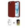 MARSİLYAN™- iPhone 14 Kılıf Yankı Yansıma Özel Seri - Siyah Buffer Cam Ekran Koruyucu + Shine Kamera Lens - MI
