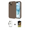 MARSİLYAN™- iPhone 14 Kılıf Yankı Yansıma Özel Seri - Siyah Buffer Cam Ekran Koruyucu + Shine Kamera Lens - SH