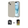 MARSİLYAN™- iPhone 14 Kılıf Yankı Yansıma Özel Seri - Siyah Buffer Cam Ekran Koruyucu + PVD Metal Kamera Lens - YL