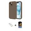 MARSİLYAN™- iPhone 14 Kılıf Yankı Yansıma Özel Seri - Siyah Buffer Hayalet Cam Ekran Koruyucu + Diamond Kamera Lens - YL