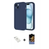 MARSİLYAN™- iPhone 14 Kılıf Yankı Yansıma Özel Seri - Siyah Buffer Hayalet Cam Ekran Koruyucu + Diamond Kamera Lens - SABE