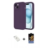MARSİLYAN™- iPhone 14 Kılıf Yankı Yansıma Özel Seri - Siyah Buffer Hayalet Cam Ekran Koruyucu + Diamond Kamera Lens - SABE