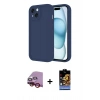 MARSİLYAN™- iPhone 14 Kılıf Yankı Yansıma Özel Seri - Siyah Buffer Hayalet Cam Ekran Koruyucu + Raze Metal Kamera Lens - KI