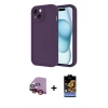 MARSİLYAN™- iPhone 14 Kılıf Yankı Yansıma Özel Seri - Siyah Buffer Hayalet Cam Ekran Koruyucu + Raze Metal Kamera Lens - KI