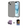 MARSİLYAN™- iPhone 14 Kılıf Yankı Yansıma Özel Seri - Siyah Buffer Hayalet Cam Ekran Koruyucu + Raze Metal Kamera Lens - SH