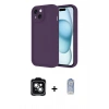 MARSİLYAN™- iPhone 14 Kılıf Yankı Yansıma Özel Seri - Siyah Joko Magic 5D Cam + Yeşil PVD Metal Kamera Lens