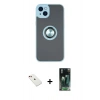 MARSİLYAN™- iPhone 14 Kılıf Yörünge Çizgi - Şeffaf 360 Full Body Arka Koruyucu + Diamond Kamera Lens - KI