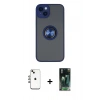 MARSİLYAN™- iPhone 14 Kılıf Yörünge Çizgi - Şeffaf 360 Full Body Arka Koruyucu + Shine Kamera Lens - GI