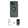 MARSİLYAN™- iPhone 14 Kılıf Yörünge Çizgi - Şeffaf 360 Full Body Arka Koruyucu + Shine Kamera Lens - GI