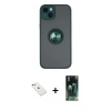 MARSİLYAN™- iPhone 14 Kılıf Yörünge Çizgi - Şeffaf 360 Full Body Arka Koruyucu + Diamond Kamera Lens - SABE